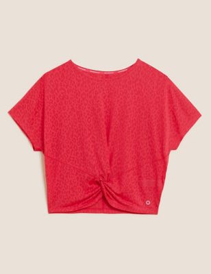 M&S Goodmove Womens Twist Front Cropped T-Shirt