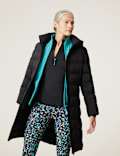 Zip Up Padded Hooded Longline Coat
