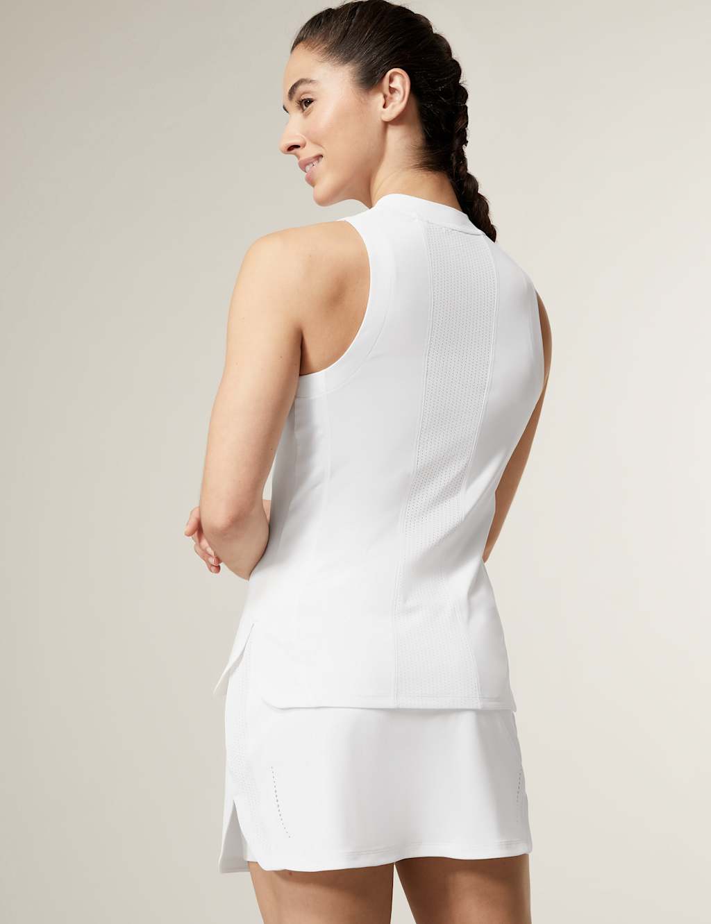 High Neck Half Zip Mesh Back Vest Top image 5