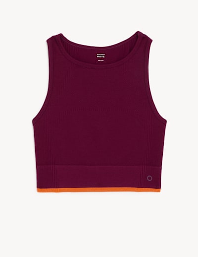 High Neck Seamless Fitted Crop Top