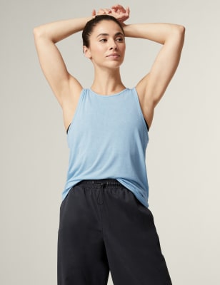 

Goodmove Top de escote abierto con lana merinoWomens - Powder Blue, Powder Blue