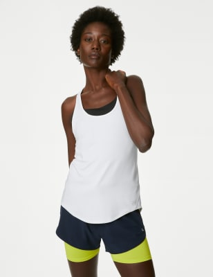 

Womens Goodmove Scoop Neck Racer Back Running Vest Top - White, White