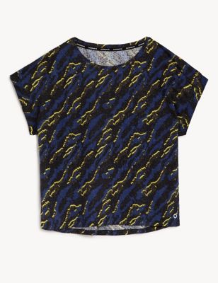 Printed Scoop Neck Relaxed T-Shirt