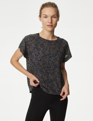 

Goodmove Camiseta informal con escote abierto estampadaWomens - Brown Mix, Brown Mix
