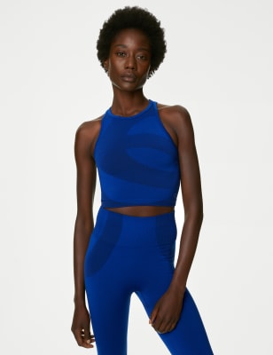 

Womens Goodmove Scoop Neck Seamless Fitted Crop Top - Cobalt, Cobalt