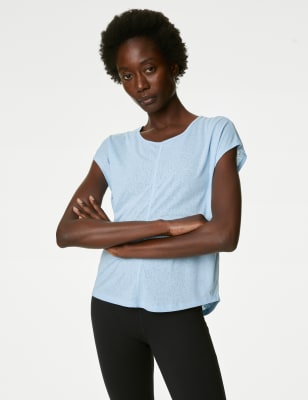 Scoop Neck Twist Back Yoga T-Shirt, Goodmove