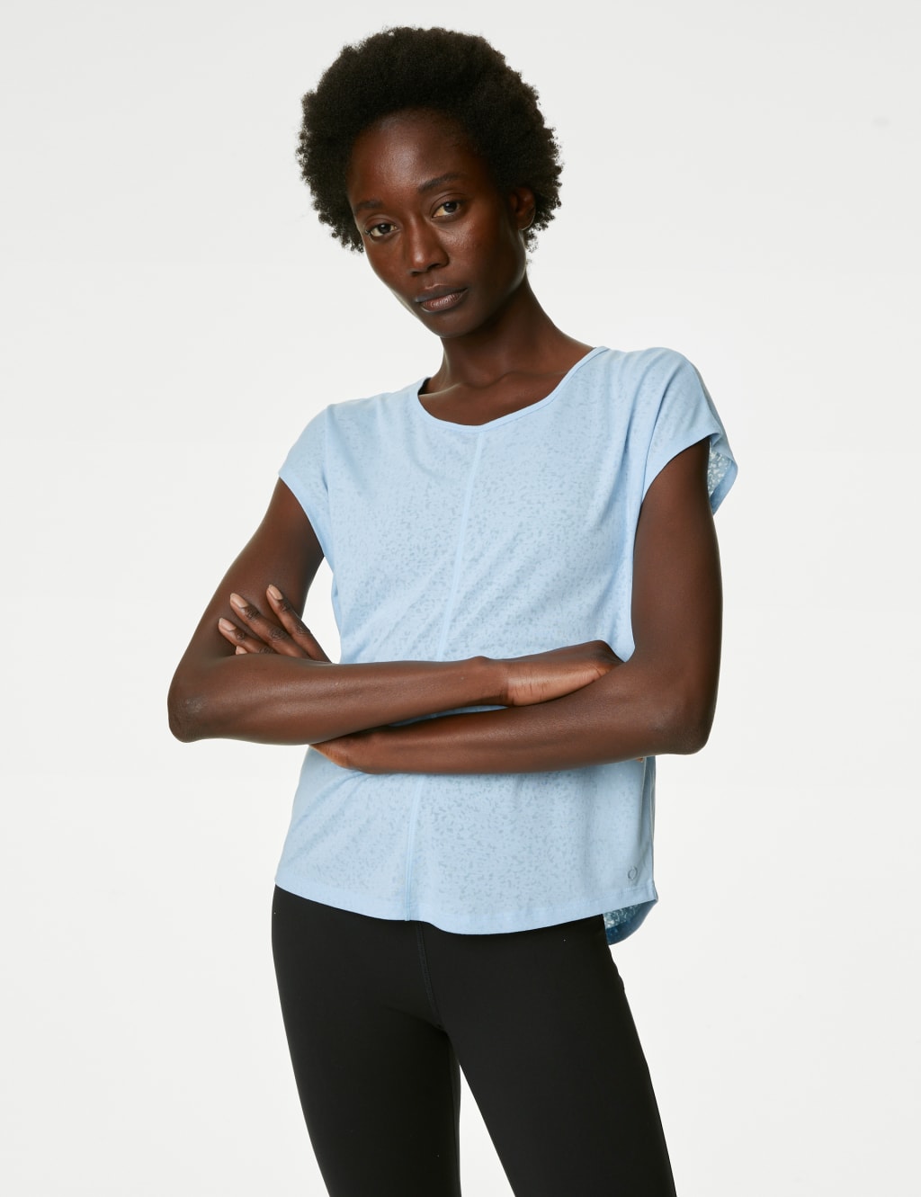 Scoop Neck Twist Back Yoga T-Shirt image 1