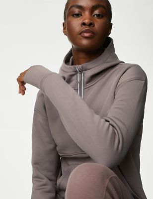 

Womens Goodmove Ultraheat™ Half Zip Relaxed Hoodie - Taupe, Taupe