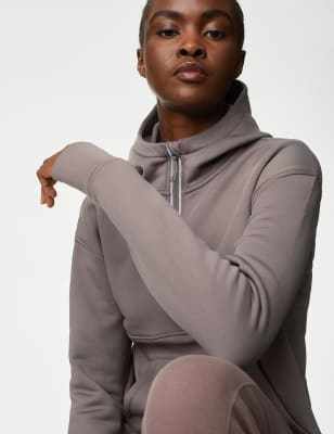 

Womens Goodmove Ultraheat™ Half Zip Relaxed Hoodie - Taupe, Taupe