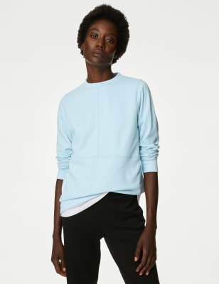 

Womens Goodmove Crew Neck Relaxed Longline Sweatshirt - Powder Blue, Powder Blue