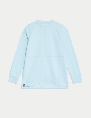 Crew Neck Relaxed Longline Sweatshirt