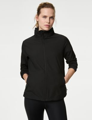 Goodmove Women's Stormwear Packable Running Jacket - 8 - Black, Black,Flame