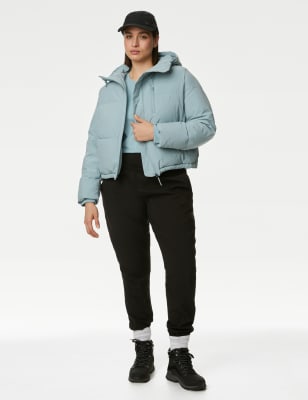 

Womens Goodmove Stormwear™ Hooded Cropped Puffer - Light Mint, Light Mint