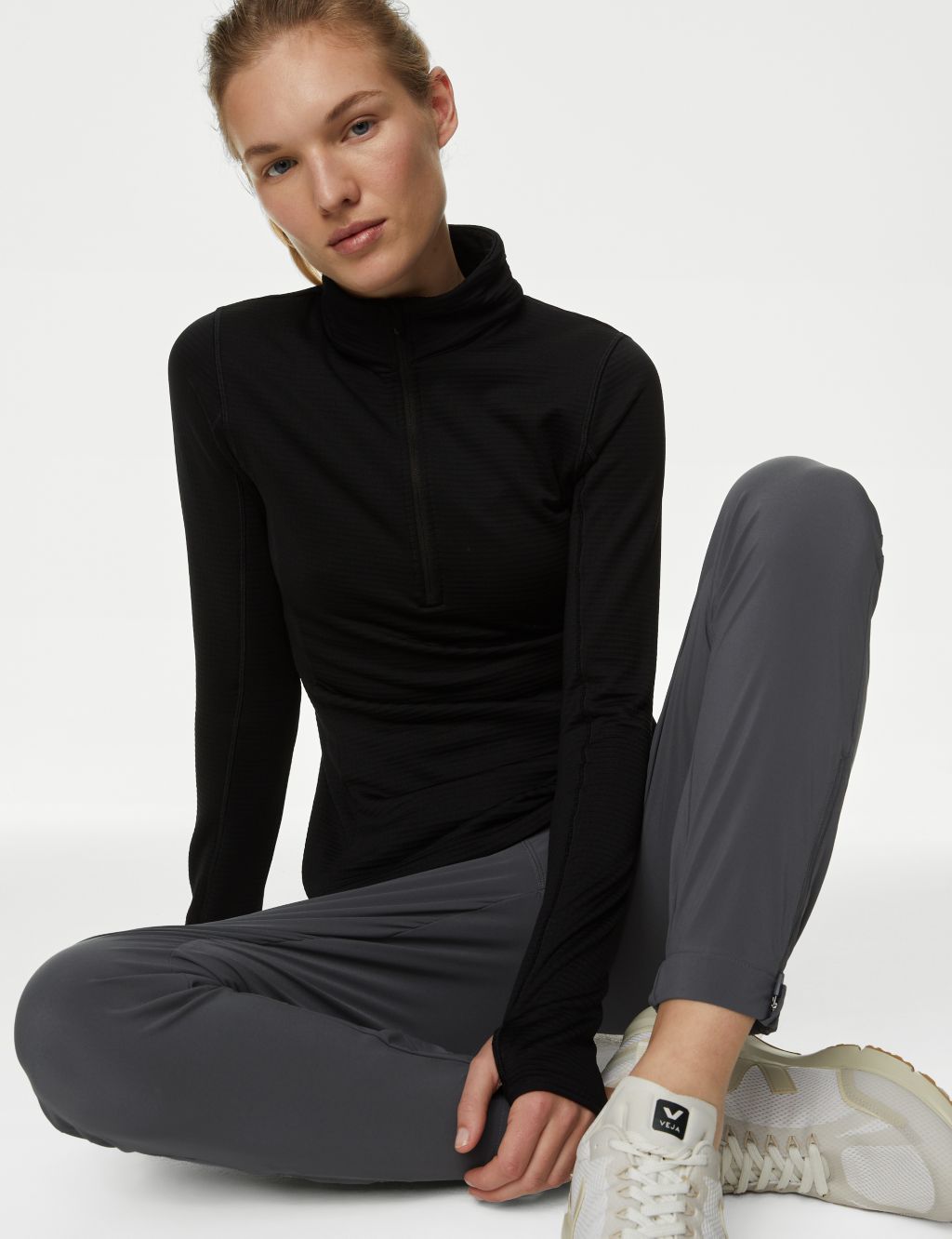 Woven High Waisted Tapered Track Pants image 1