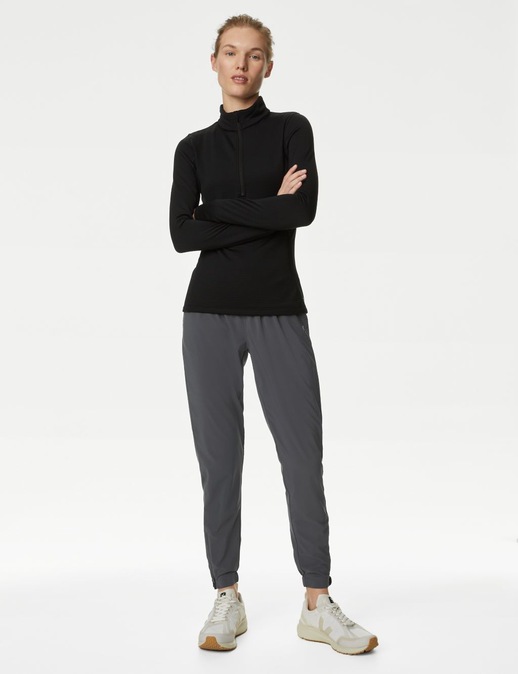 Woven High Waisted Tapered Track Pants image 3