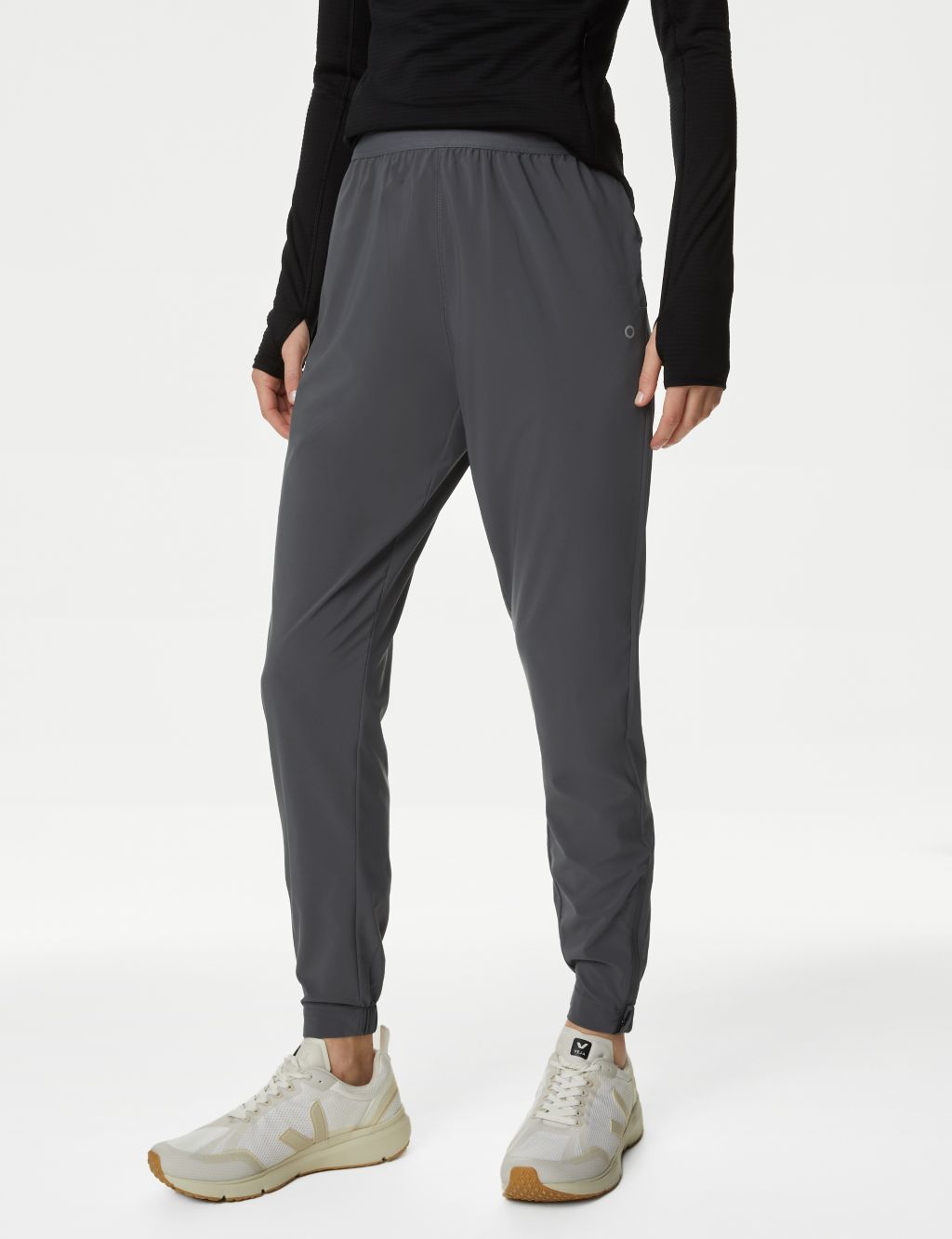 Woven High Waisted Tapered Track Pants image 4