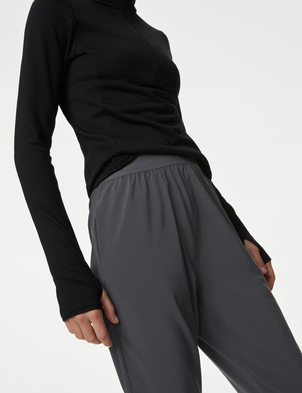 Woven High Waisted Tapered Track Pants image 5