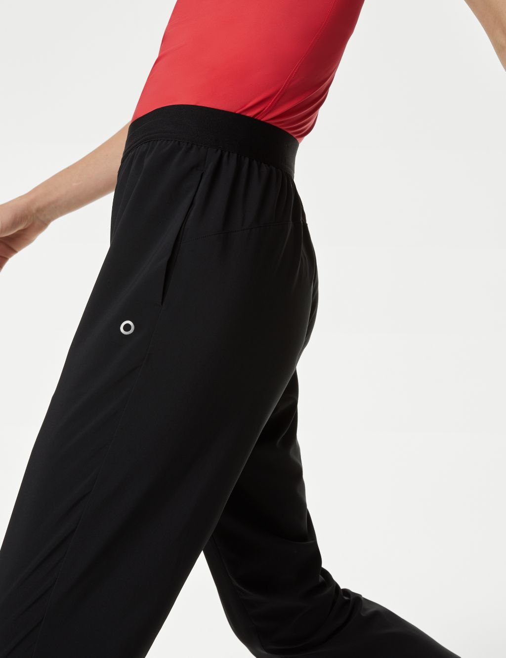 Woven High Waisted Tapered Track Pants image 5