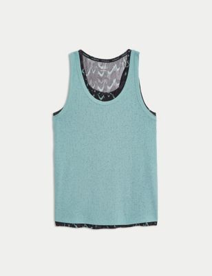 Printed Double Layer Relaxed Yoga Vest Top