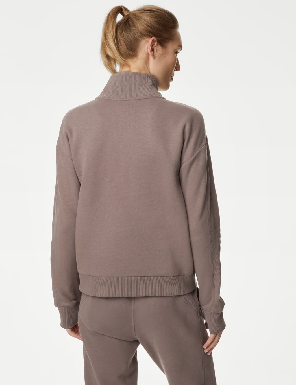 Cotton Rich Funnel Neck Half Zip Sweatshirt image 5
