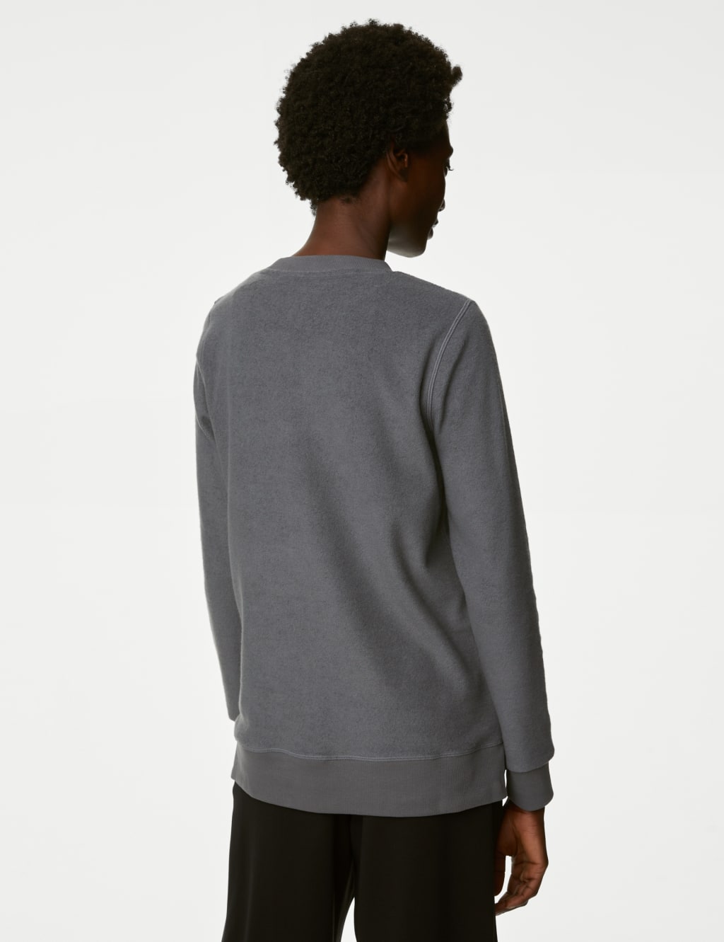 Cotton Rich Crew Neck Longline Sweatshirt image 5