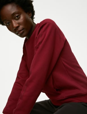 

Womens Goodmove Cotton Rich Crew Neck Relaxed Sweatshirt - Dark Red, Dark Red