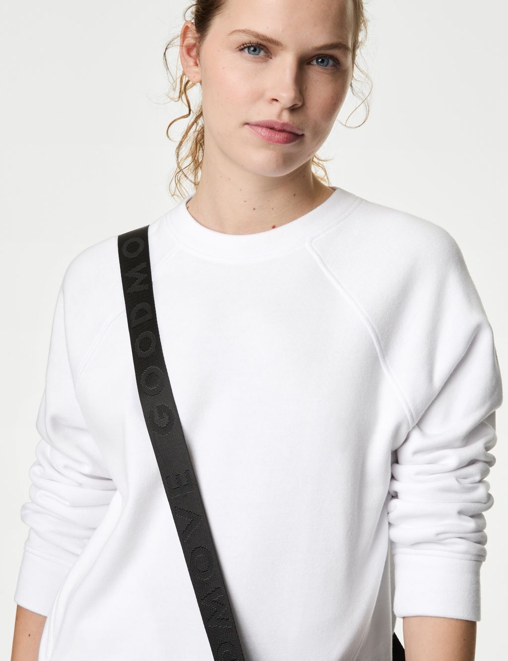 Scoop Neck Sweatshirt Bra - White - White / XS