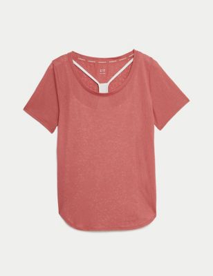 Scoop Neck Double Layer T-Shirt