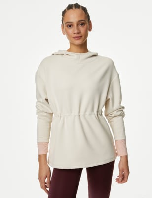 

Womens Goodmove Relaxed Yoga Longline Hoodie - Beige, Beige