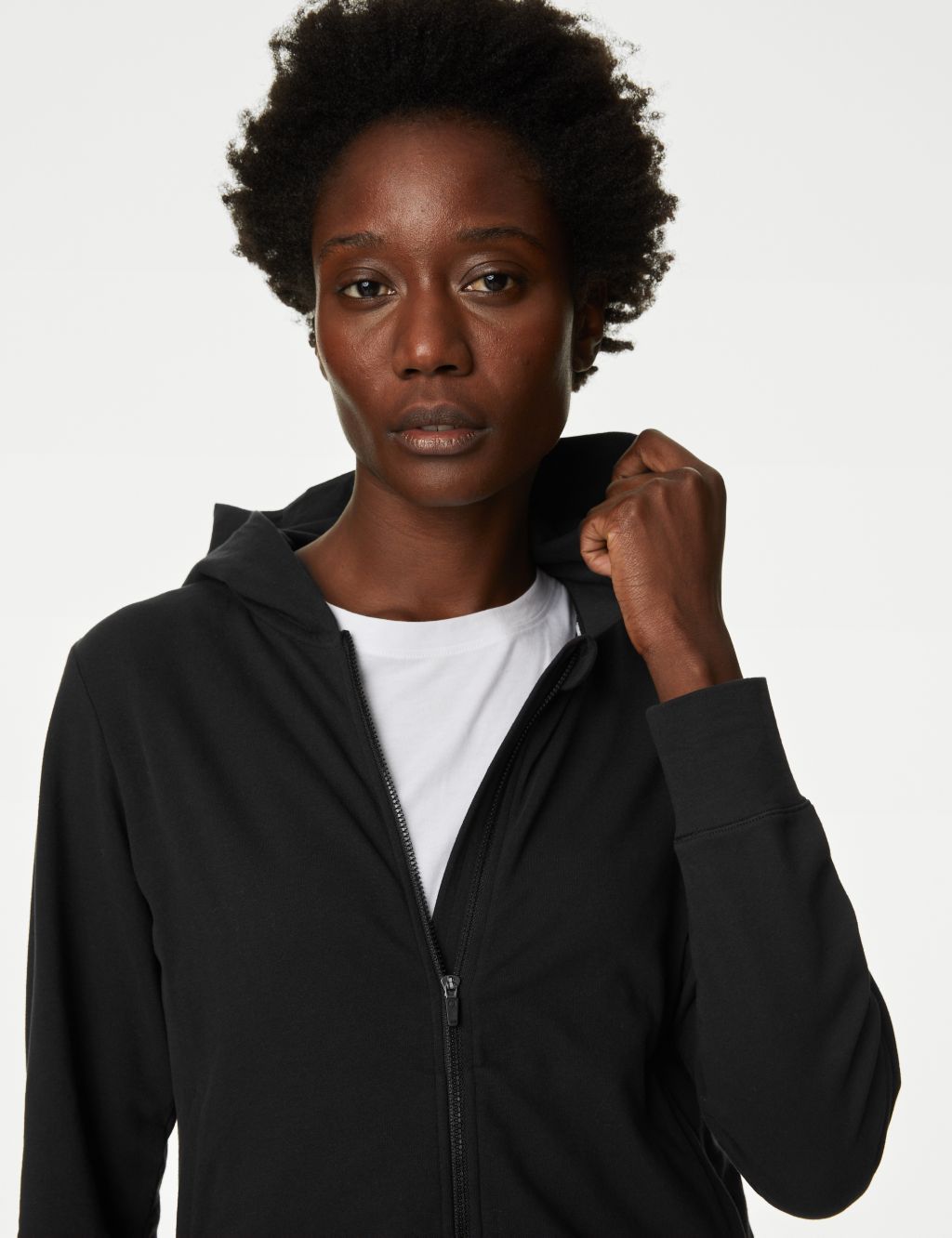 Cotton Rich Relaxed Zip Up Hoodie