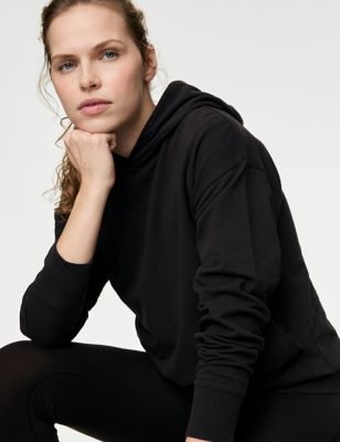 Goodmove Women's Cotton Rich Relaxed Hoodie - 6 - Black, Black,Midnight Navy