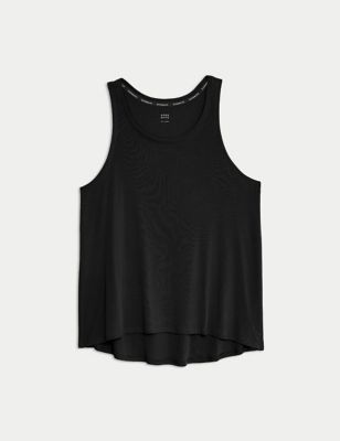 Goodmove Womens Modal Rich Textured Scoop Neck Vest Top - 10 - Black, Black