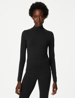 

Womens Goodmove Cotton Rich Funnel Neck Top - Black, Black