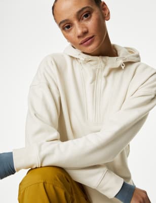 

Goodmove Sudadera con capucha informal de algodón con panel de mallaWomens - Ivory, Ivory