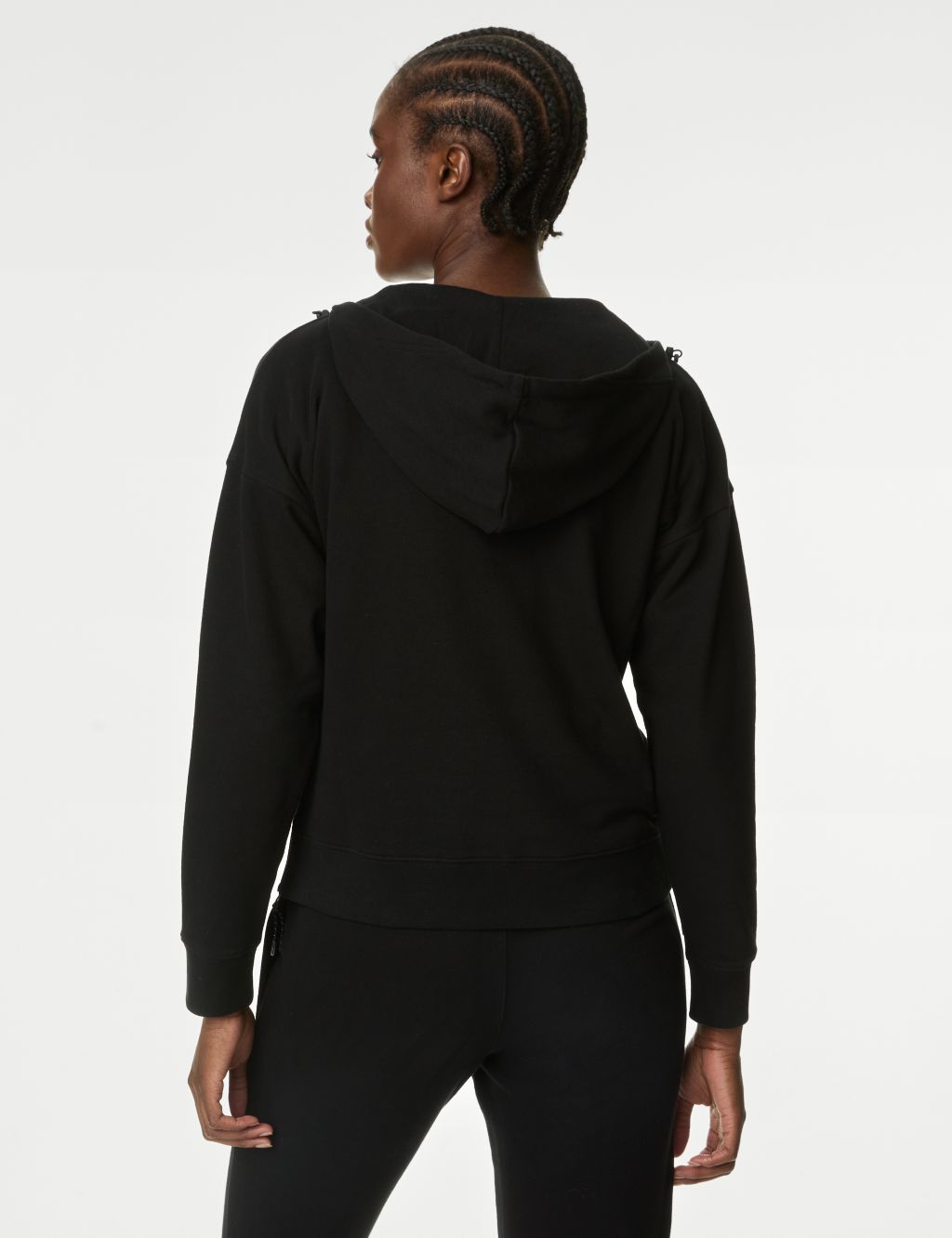 Cotton Rich Mesh Panel Relaxed Hoodie image 5