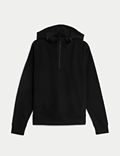 Cotton Rich Mesh Panel Relaxed Hoodie
