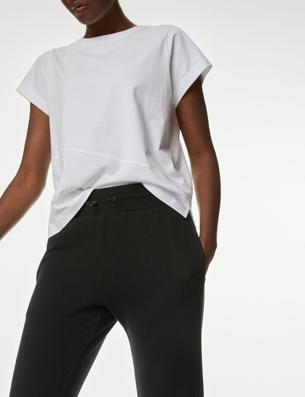 Cotton Rich Mesh Panel Relaxed Joggers image 3