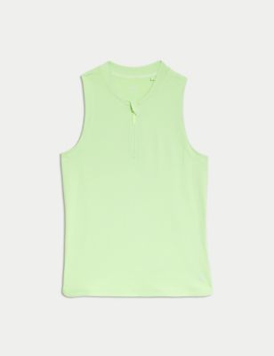 Goodmove Womens Fitted Half Zip Vest - 6 - Pale Green, Pale Green
