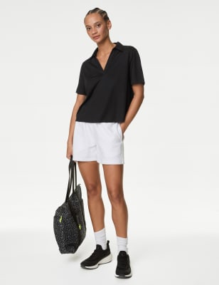 V-Neck Boxy Cropped Polo Top - IL