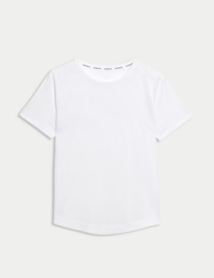 Textured Scoop Neck Fitted T-Shirt