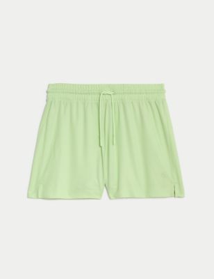 Goodmove Womens Relaxed High Waisted Gym Shorts - 8 - Pale Green, Pale Green