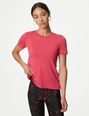 

Womens Goodmove Scoop Neck Fitted T-Shirt - Raspberry, Raspberry