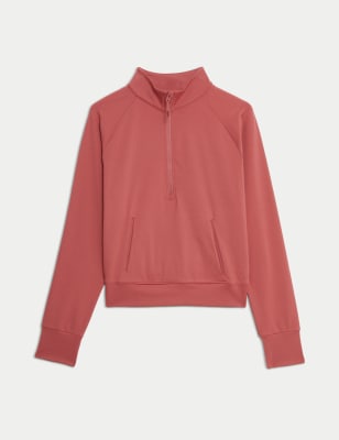 Funnel Neck Half Zip Yoga Top