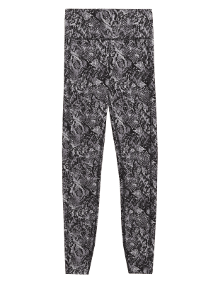 Womens GOODMOVE Go Move Printed Gym Leggings - Grey Mix