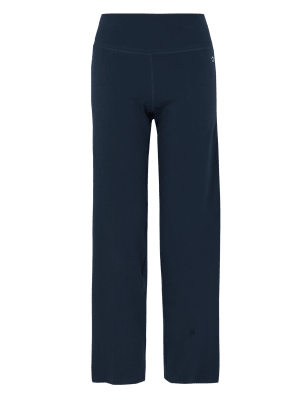 Womens GOODMOVE Cotton Rich Side Stripe Straight Leg Joggers - Navy