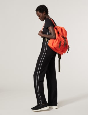 Katoenen joggingbroek met rechte pijpen en zijstreep