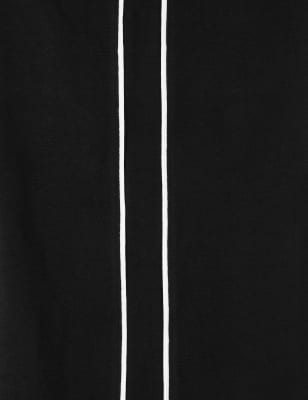 Womens GOODMOVE Cotton Rich Side Stripe Straight Leg Joggers - Black