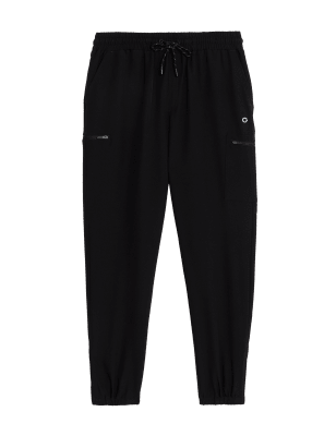 M&S Goodmove Womens Tapered Walking Trousers - 6 - Black, Black