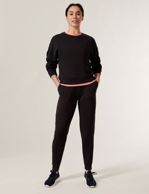 

Womens Goodmove Cuffed High Waisted Tapered Joggers - Carbon, Carbon