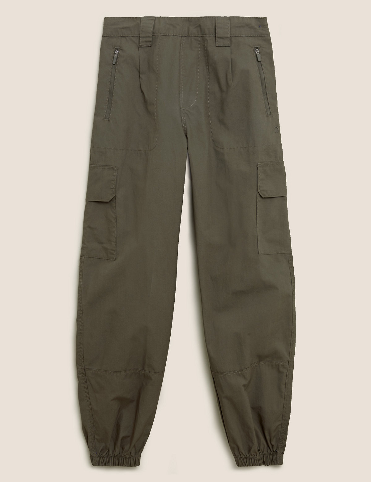 Pure Cotton Utility Cuffed Walking Trousers